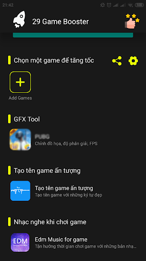 29 Game Booster, Gfx tool, Nickname generation - Image screenshot of android app