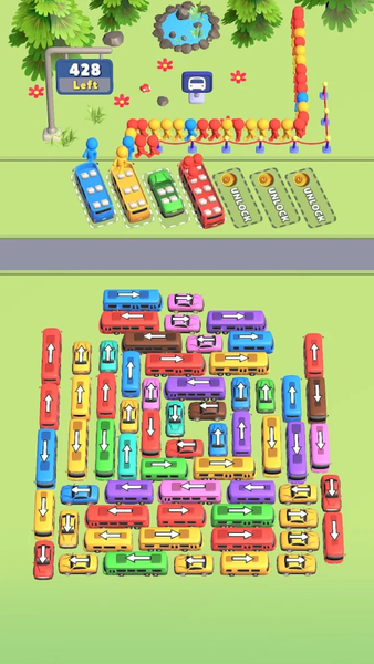 Bus Mania - Car Parking Jam - Gameplay image of android game