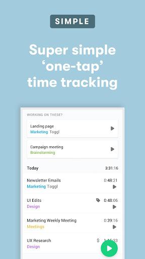 Toggl: Time Tracker and Timesheet for Work Hours - عکس برنامه موبایلی اندروید