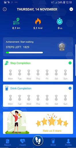 Pedometer - Step counter & calorie burning tracker - عکس برنامه موبایلی اندروید