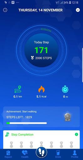 Pedometer - Step counter & calorie burning tracker - Image screenshot of android app