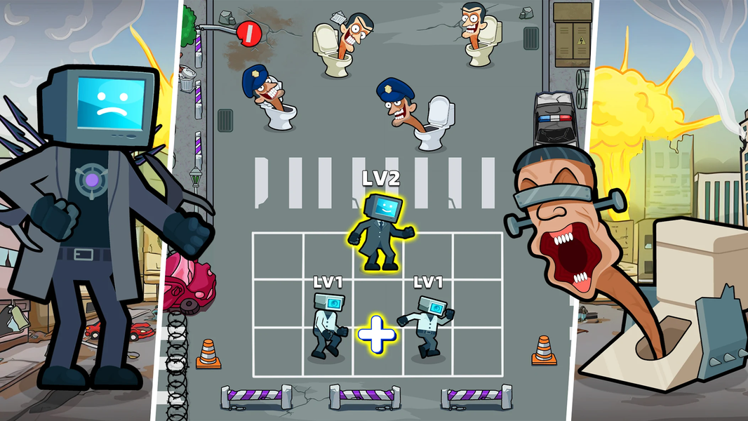 Merge War: Monster vs Cyberman - Gameplay image of android game