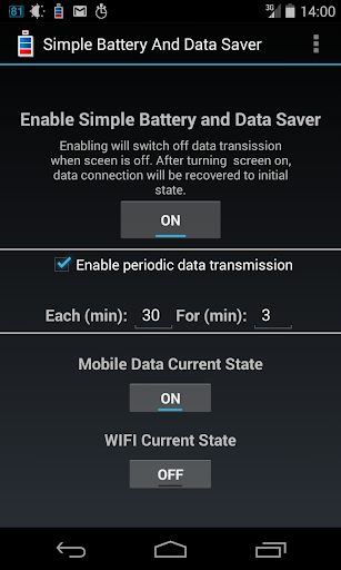 Simple Battery and Data Saver - Image screenshot of android app