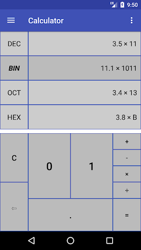 Binary Calculator - عکس برنامه موبایلی اندروید