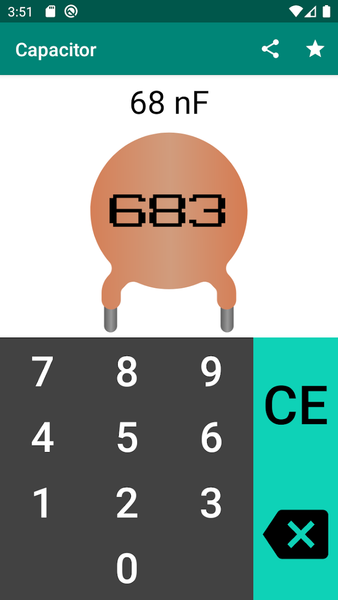 Capacitor Code - Calculator - Image screenshot of android app