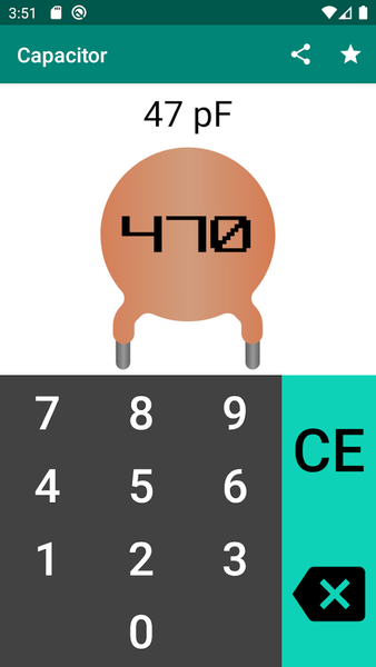 Capacitor Code - Calculator - Image screenshot of android app