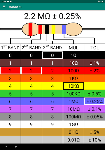Resistor Color Code Calculator - عکس برنامه موبایلی اندروید