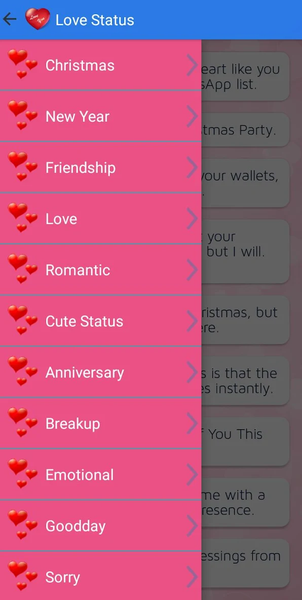 Love Status - Love Messages - عکس برنامه موبایلی اندروید