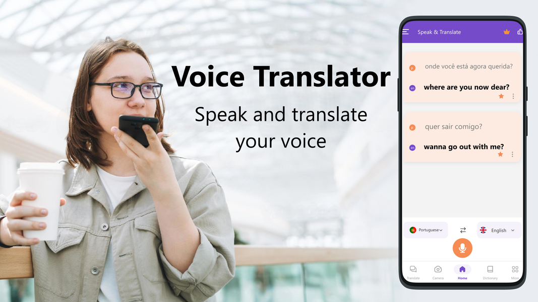 Speak and Translate app - عکس برنامه موبایلی اندروید