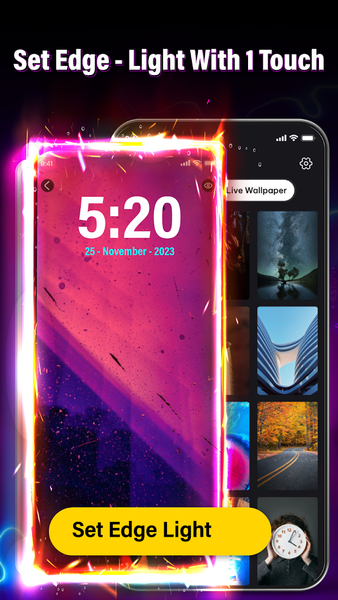 Edge Lighting: LED Borderlight - عکس برنامه موبایلی اندروید