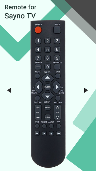 Remote for Sanyo TV - عکس برنامه موبایلی اندروید