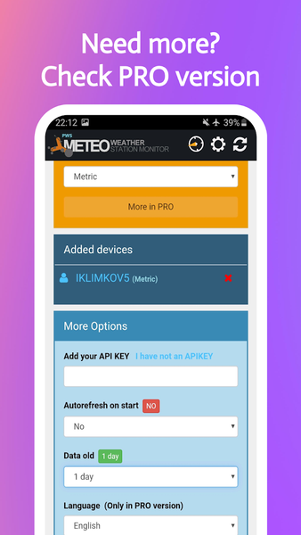 Personal Weather Station (PWS) - Image screenshot of android app