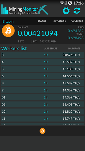 Mining Monitor 4 F2pool - Image screenshot of android app