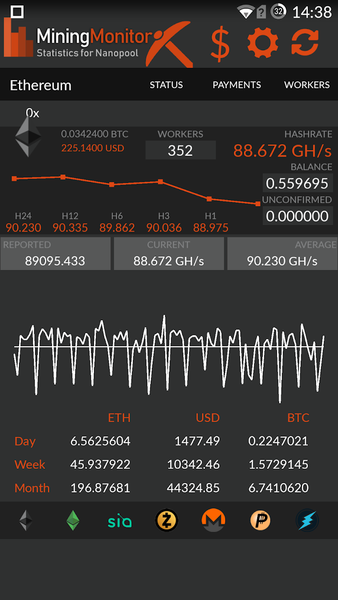 Mining Monitor 4 Nanopool - Image screenshot of android app