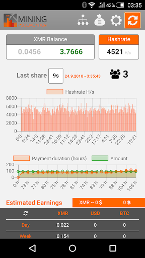 Mining Monitor 4 Monero pools - Image screenshot of android app