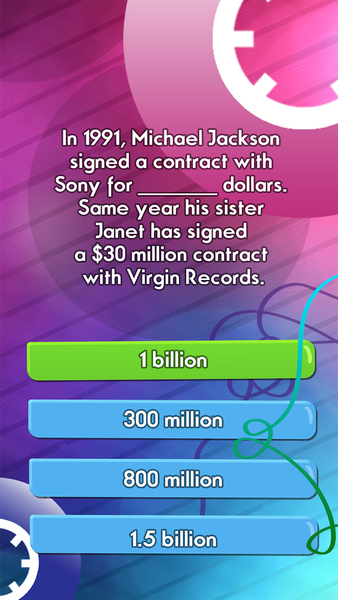 90s Music Trivia Quiz Game - Gameplay image of android game