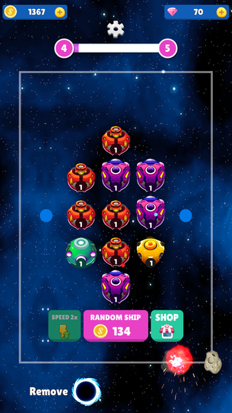 Merge Ships : Space battle - Gameplay image of android game