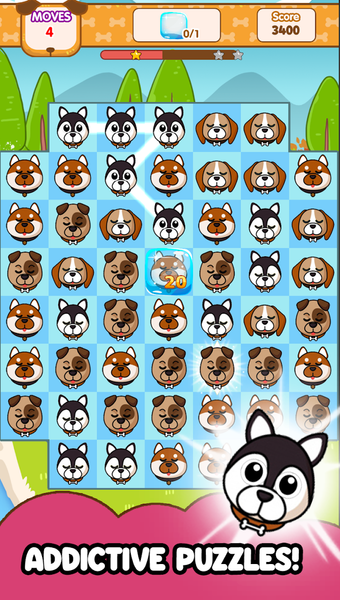 Puppies Match 3 - Gameplay image of android game