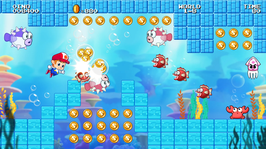 Super Gino Bros - Jump & Run - Gameplay image of android game