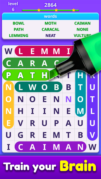 Word Search - Gameplay image of android game