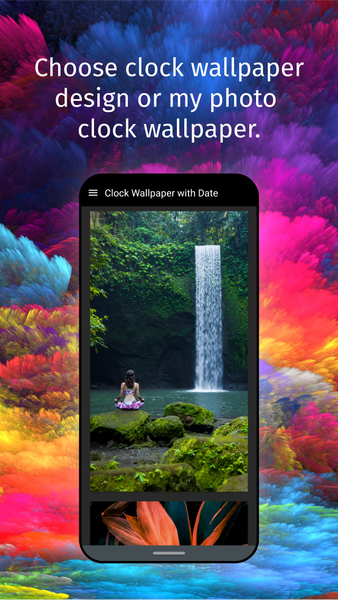 Clock Wallpaper with Date - Image screenshot of android app