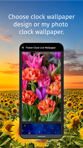 Flower Clock Live Wallpaper HD - عکس برنامه موبایلی اندروید