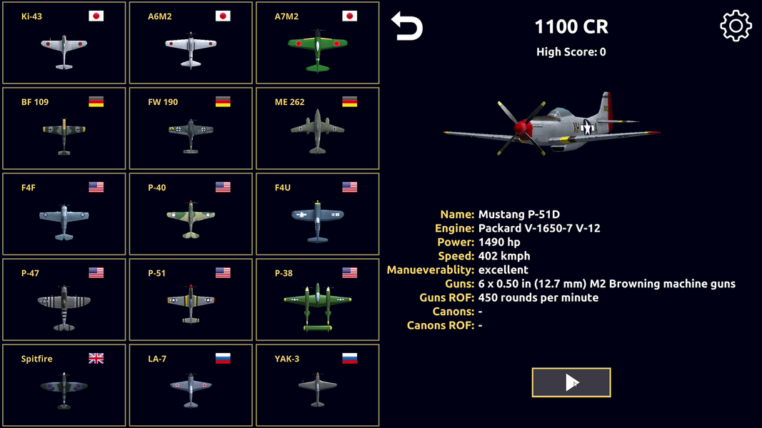 Night Fighter: WW2 Dogfight - Gameplay image of android game