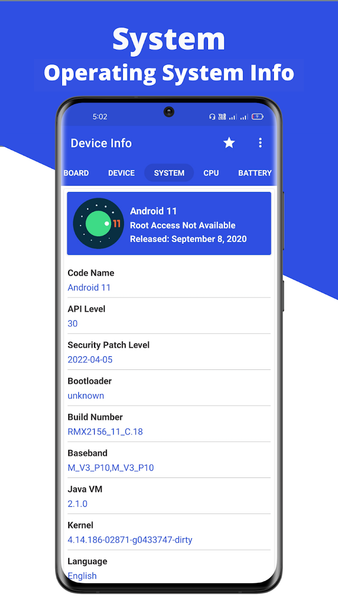 Device Info: Check System, CPU - عکس برنامه موبایلی اندروید