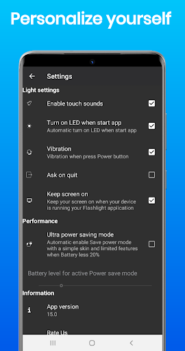 Flashlight for Samsung Galaxy - Image screenshot of android app