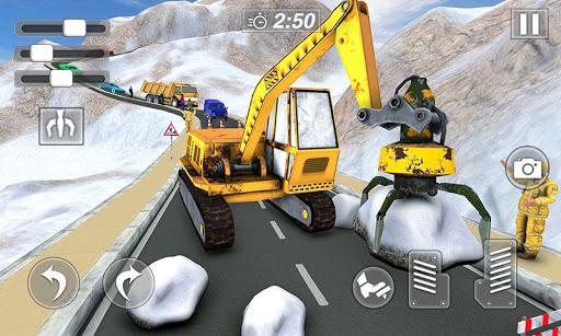 Snow Excavator Crane Simulator - Gameplay image of android game