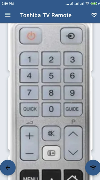 Toshiba Smart TV Remote - Image screenshot of android app