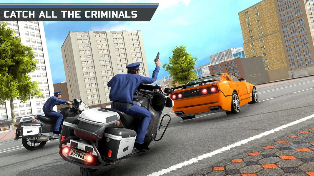 US Police Gangster Bike Game - Gameplay image of android game
