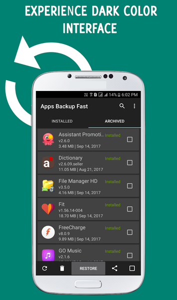 Apps Backup and Restore - Image screenshot of android app