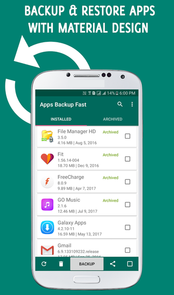 Apps Backup and Restore - عکس برنامه موبایلی اندروید