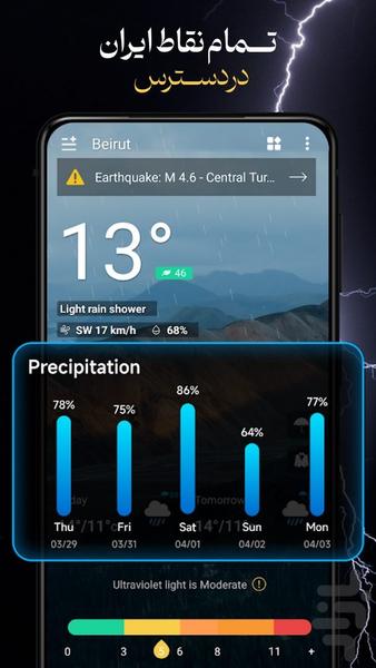 هواشناسی+هوش مصنوعی قدرتمند - Image screenshot of android app