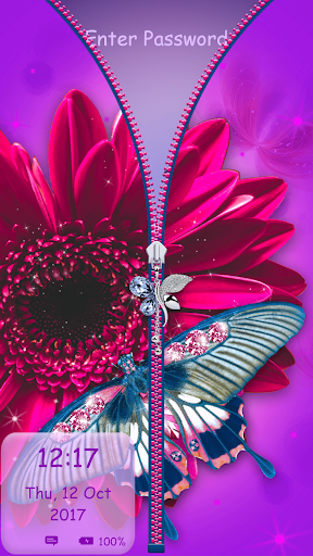 Diamond Butterfly Zipper Screen Lock - عکس برنامه موبایلی اندروید