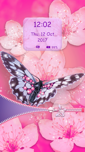 Diamond Butterfly Zipper Screen Lock - عکس برنامه موبایلی اندروید