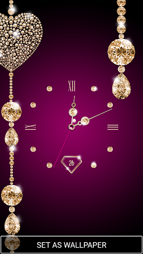 Gold Diamond Moving Clock Wallpaper - عکس برنامه موبایلی اندروید
