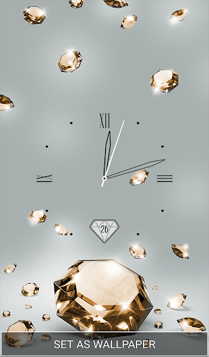 Gold Diamond Moving Clock Wallpaper - عکس برنامه موبایلی اندروید