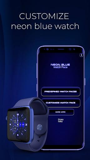Neon Blue Watch Face - عکس برنامه موبایلی اندروید