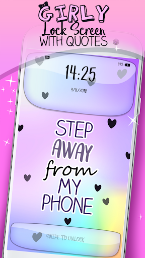 Girly Lock Screen with Quotes - Image screenshot of android app