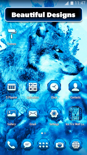 Ice Fire Wolf Launcher - Image screenshot of android app