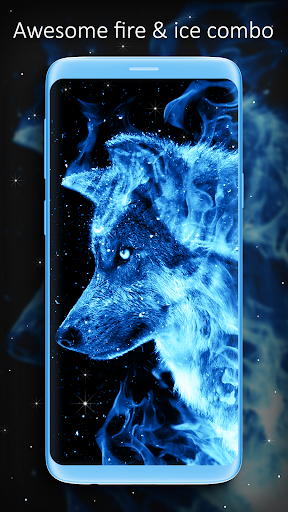 Ice Fire Wolf Wallpaper - Image screenshot of android app