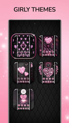 Pink Heart Diamond Theme - عکس برنامه موبایلی اندروید