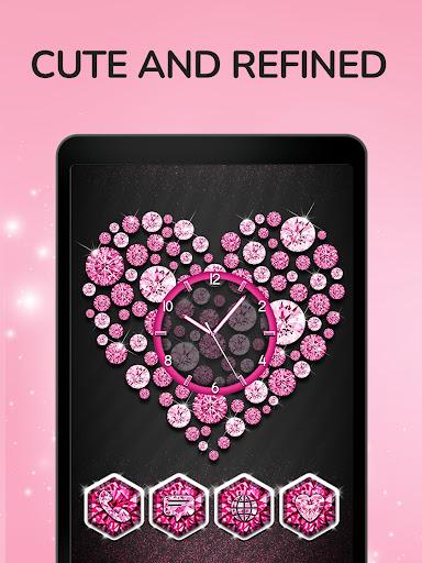 Pink Heart Diamond Theme - Image screenshot of android app