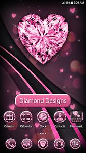 Pink Heart Diamond Theme Launcher - عکس برنامه موبایلی اندروید