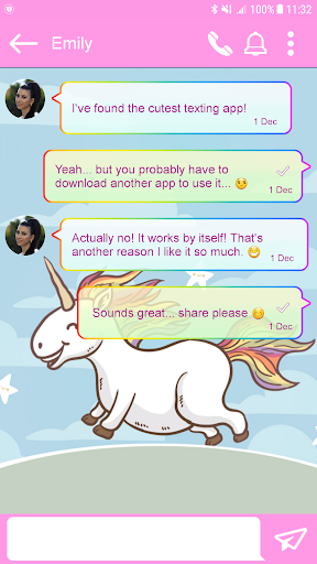Rainbow Unicorn SMS - عکس برنامه موبایلی اندروید