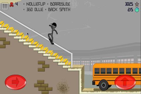 Stickman Skater - Gameplay image of android game