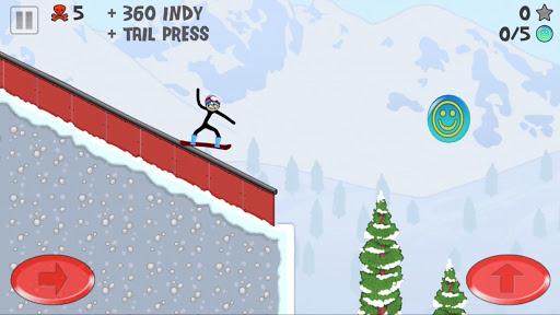 Stickman Snowboarder - Gameplay image of android game