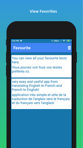 English to French Translation - Image screenshot of android app